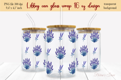 Lavender flowers pattern Libbey Can Glass Wrap 16oz design Product Image 1