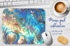 Iridescent blue ocean design sublimation design mouse pad Product Image 1