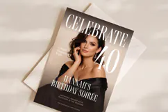 Magazine Cover Birthday Invitation Template, Editable Canva Product Image 2