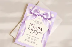 Coquette Bow Birthday Invitation Canva Template Product Image 2