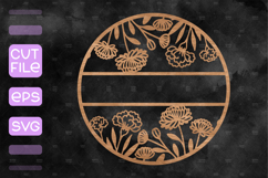 Floral Door Hanger SVG, Spring Welcome Sign SVG Product Image 1