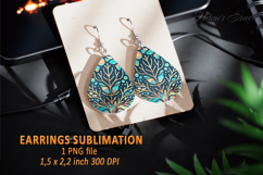 Gold Aquamarine Ocean earrings design| Teardrop earring png Product Image 1