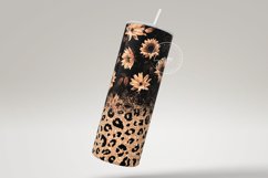 Sunflower Print Tumbler PNG, Leopard Pattern Sublimation Product Image 2