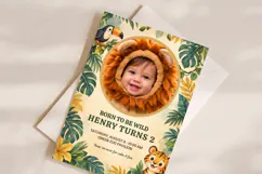 Jungle Safari Birthday Invitation Template Editable Canva Product Image 2