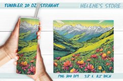 Sunrize in Spring mountains tumbler sublimation wrap 20 oz Product Image 1