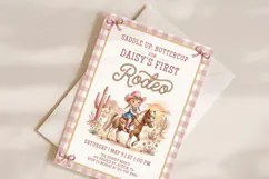 Cowgirl 1st Birthday Invitation Template, Canva Product Image 2
