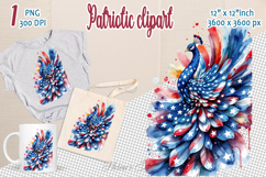 Cute peacock bird American flag colors clipart|USA Patriotic Product Image 1