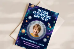 Space Birthday Invitation Canva Template Product Image 2