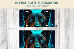 Car plate sublimation | Car plate PNG | Galaxy dog |Cosmic Product Image 1