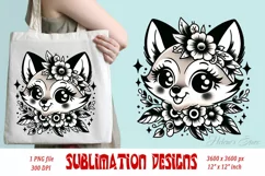 Christmas fox clipart sublimation PNG | Retro funny animal Product Image 1