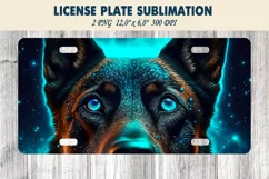 Car plate sublimation | Car plate PNG | Galaxy dog |Cosmic Product Image 3