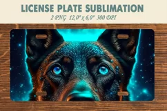 Car plate sublimation | Car plate PNG | Galaxy dog |Cosmic Product Image 2