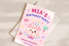Birthday Cake Invitation Canva Template Product Image 2