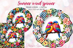 Cute birds windspinner |Lovebirds Wind spinner sublimation Product Image 1