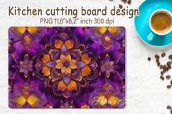 Watercolor flowers pattern design cutting board sublimation Product Image 1