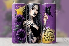 Girl with Tattoo, Sarcastic Quote, 20 oz Skinny Tumbler Wrap Product Image 1