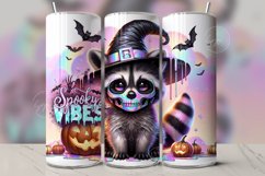 Cute Halloween Baby Raccoon Tumbler Wrap 20 oz Skinny Design Product Image 1