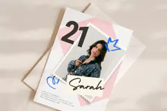 Photo Birthday Invitation Template, Editable Canva Card Product Image 2