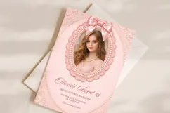 Pink Pearl Sweet 16 Invitation Template, Editable Canva Product Image 2