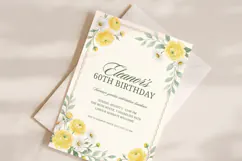 Floral Birthday Invitation Template, Editable Canva Product Image 2