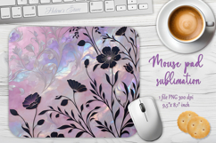 Iridescent lilac floral mouse pad sublimation design png Product Image 1