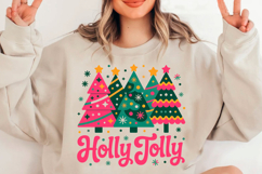 Colorful Holly Jolly Png, Christmas Tree Product Image 1