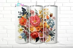3D Floral 20 oz Skinny Tumbler Wrap Product Image 1