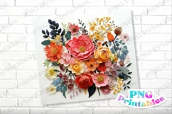 3D Floral 20 oz Skinny Tumbler Wrap Product Image 2