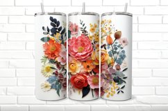 3D Floral 20 oz Skinny Tumbler Wrap Product Image 3