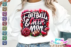 Football and Cheer Mom Airbrushed PNG Product Image 1