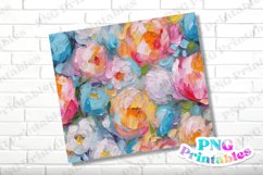 Impasto Painted Floral 20 oz Skinny Tumbler Wrap Product Image 2