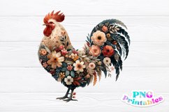 Floral Rooster PNG Product Image 3