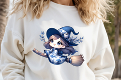 Cute Halloween Witch clip art png| Funny girl shirt designs Product Image 2