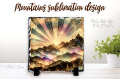 Magic mountains slate design png | Fanatsy night landscape Product Image 1