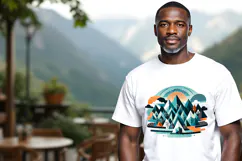 African american man white t-shirt mockup JPG and PSD Product Image 4