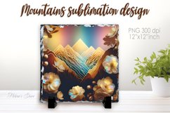 Magic mountains slate design png | Fanatsy night landscape Product Image 1