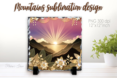 Magic mountains slate design png | Fanatsy night landscape Product Image 1