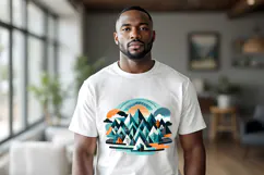 African american man white t-shirt mockup JPG and PSD Product Image 8