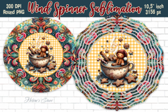Christmas gingerbread Wind Spinner wrap sublimation designs Product Image 2