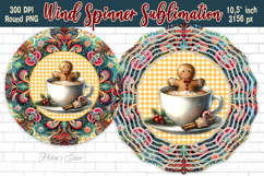 Christmas gingerbread Wind Spinner wrap sublimation designs Product Image 3