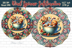 Christmas gingerbread Wind Spinner wrap sublimation designs Product Image 4