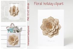 Paper flowers sublimation design png | Cute floral clipart Product Image 3