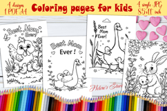 Happy Mother's Day Coloring Book Pages jpeg|Cute animals mom Product Image 1