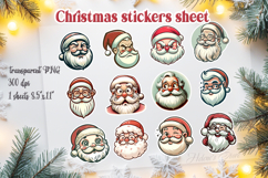 Christmas printables stickers sheet |Cute Santa Claus face Product Image 1