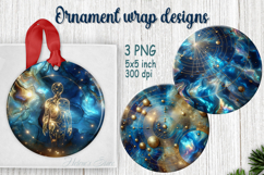 Fantasy cosmos round ornament sublimation designs PNG Product Image 1