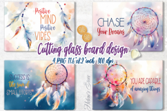 Boho dreamcatcher kitchen glass cutting board sublimation Product Image 1