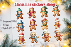 Christmas printables stickers sheet | Funny gingerbread man Product Image 1