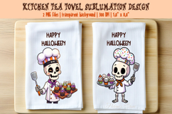 Funny Halloween Skeleton Shef kitchen towel designs PNG Product Image 1