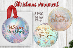 Bright Merry Christmas ornament sublimation designs PNG Product Image 1