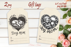 Lover dog paw Gift Tags| Scetch heart labels| Pets label png Product Image 1